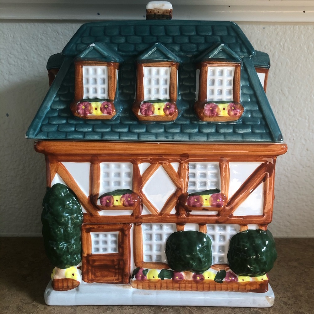 House Shaped Ceramic Cookie Jar